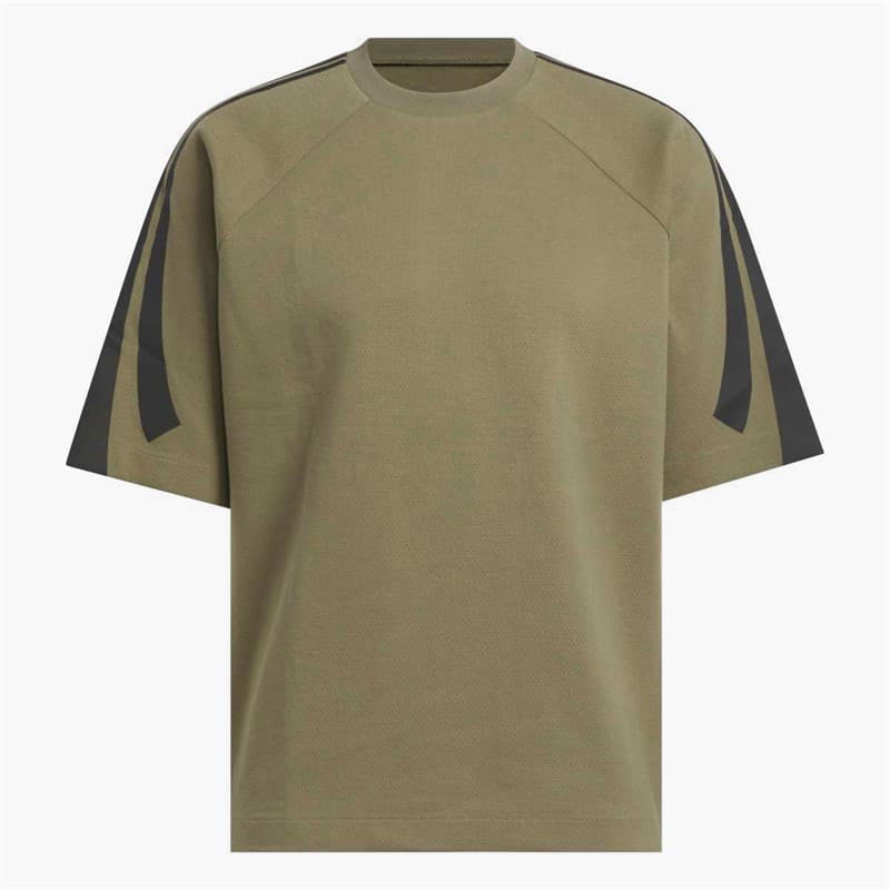adidas Heren adidas Basketbal Korte Mouw Sweater Olive Strata - Afbeelding 1