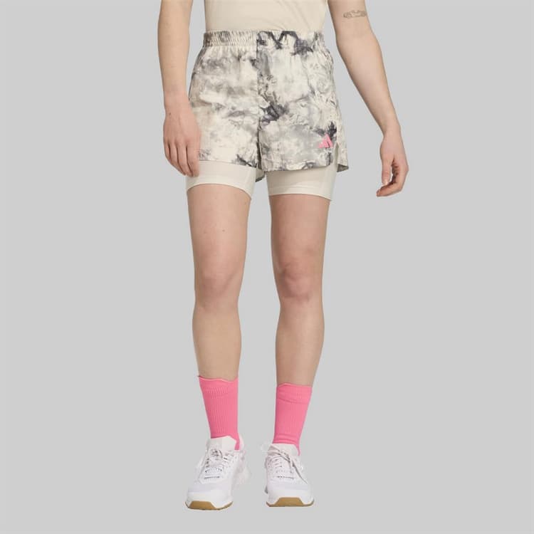 adidas Dames Own The Run Spray Dye 2-In-1 Hardloopbroek Orbit Grey/Zwart