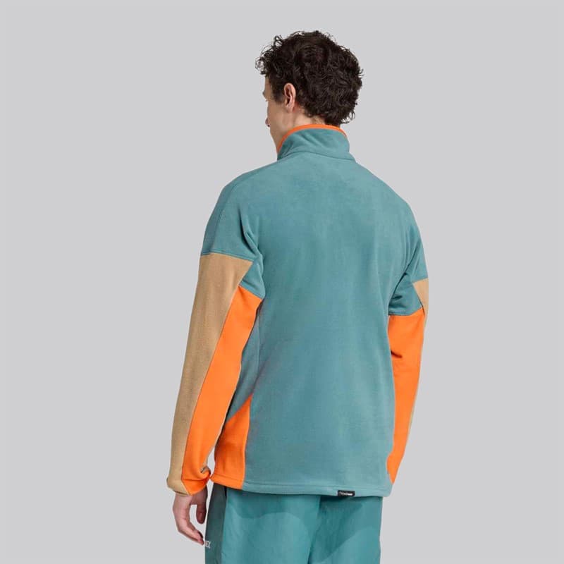 adidas Heren Terrex Multi Climawarm Fleece Anorak Preloved Teal/Cardboard/Semi Impact Orange - Afbeelding 2