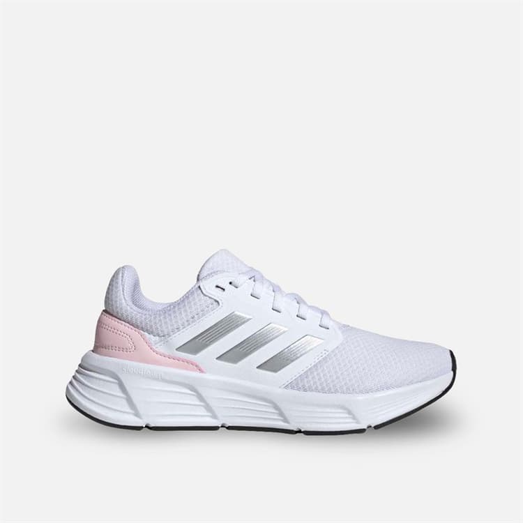 adidas Dames Galaxy 6 Cloudfoam Neutrale Hardloopschoenen Footwear White/Silver Metallic/Clear Pink