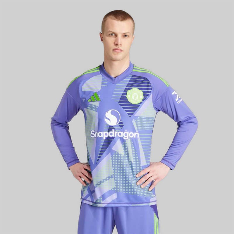 adidas Heren MUFC Manchester United 24/25 Langarm Torwart Trikot Paars - Afbeelding 1