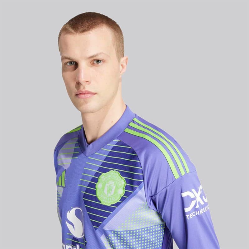 adidas Heren MUFC Manchester United 24/25 Langarm Torwart Trikot Paars - Afbeelding 3