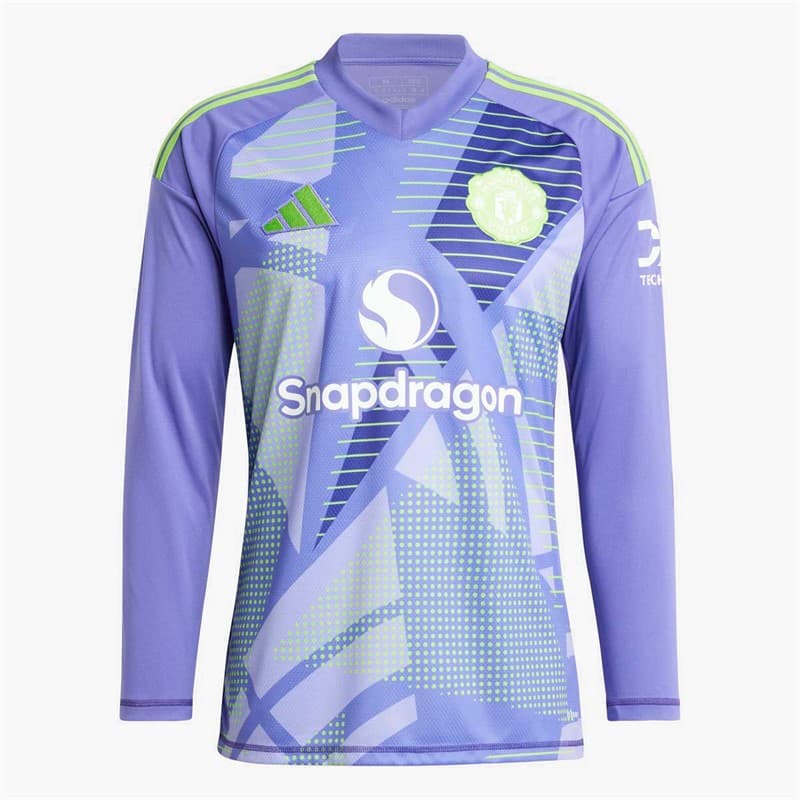 adidas Heren MUFC Manchester United 24/25 Langarm Torwart Trikot Paars - Afbeelding 5