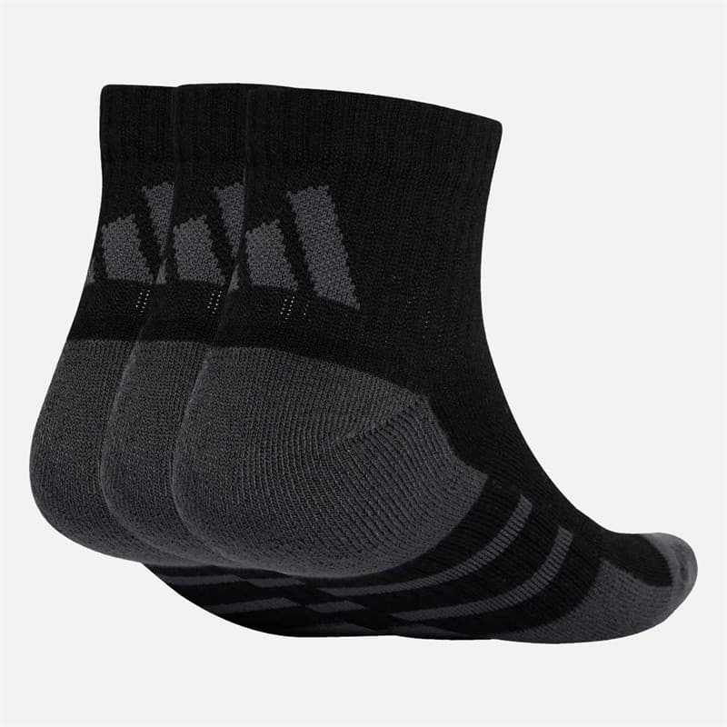 adidas Heren Essentials Climacool Drie Paar Kwart Sokken Zwart/Grey Six - Afbeelding 2