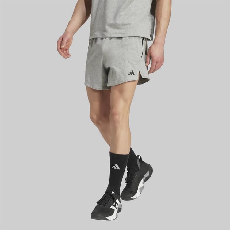 adidas Heren D4T Workout French Terry Shorts Medium Grey Heather