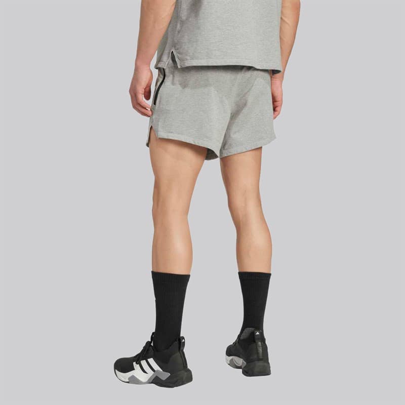 adidas Heren D4T Workout French Terry Shorts Medium Grey Heather - Afbeelding 2