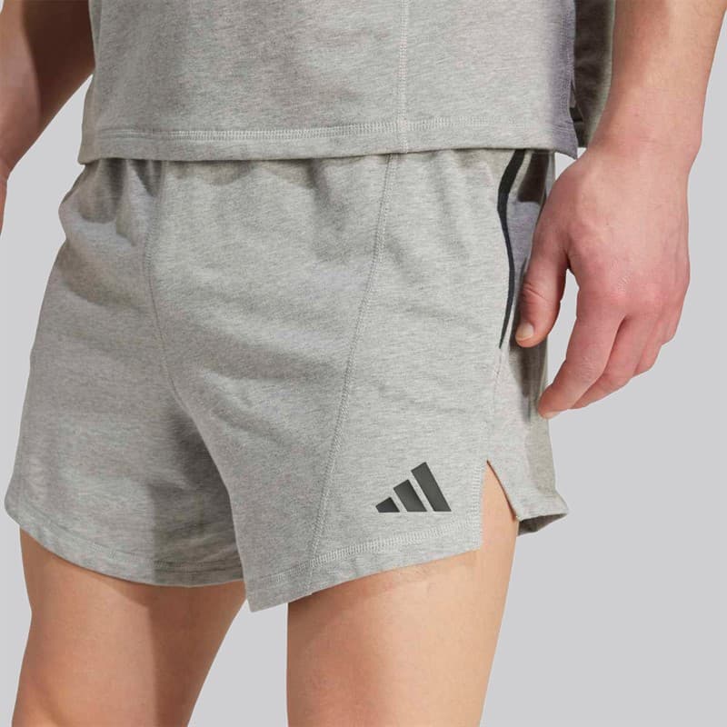 adidas Heren D4T Workout French Terry Shorts Medium Grey Heather - Afbeelding 3