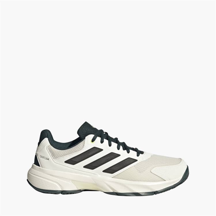 adidas Heren Courtjam Control 3 Tennisschoenen Off White/Silver Metallic/Aurora Ivory