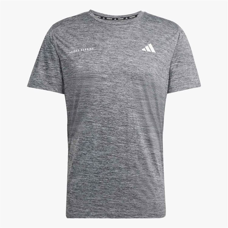 adidas Heren Own The Run Melange Hardloop T-shirt Zwart/Grey Three Metallic