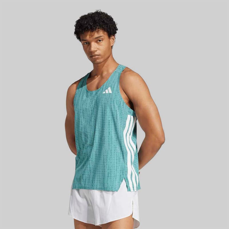 adidas Heren Adizero Hardloop Singlet Power Teal/Preloved Teal - Afbeelding 1