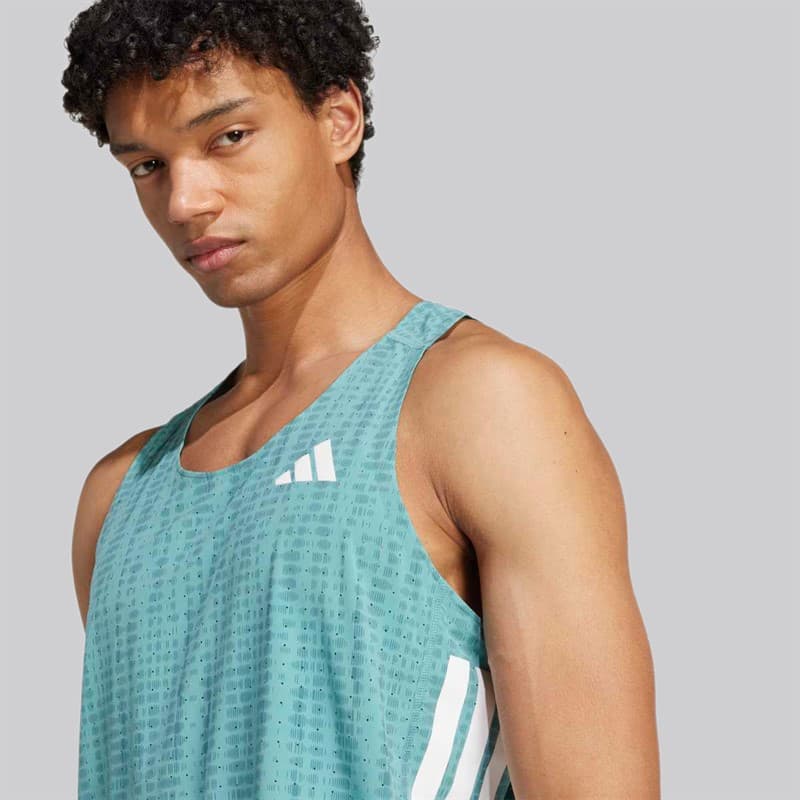 adidas Heren Adizero Hardloop Singlet Power Teal/Preloved Teal - Afbeelding 3