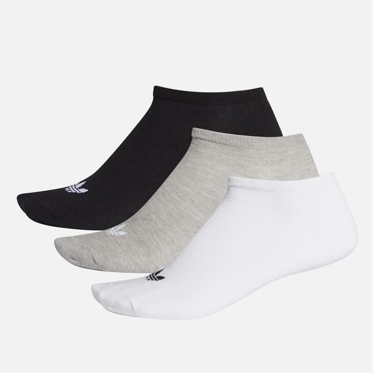 adidas Originals Trefoil Liner Drie Paar Geen Toon Sokken Wit/Zwart/Medium Grey Heather