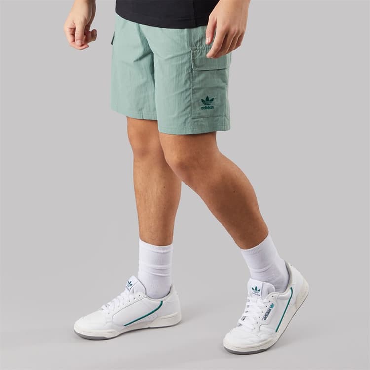 adidas Originals Heren Trefoil Essentials Geweven Shorts Silver Green