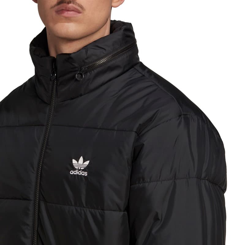 adidas Originals Heren Essentiële Gevoerde Puffer Jas Zwart - Afbeelding 5