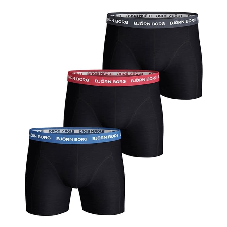 BJORN BORG Heren Drie Pack Boxers Zwart/Zwart/Zwart