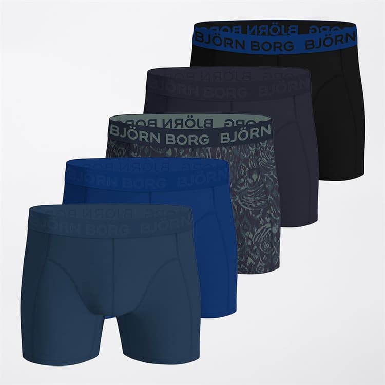 BJORN BORG Heren Vijf Pack Katoen Stretch Boxers Multipack 2