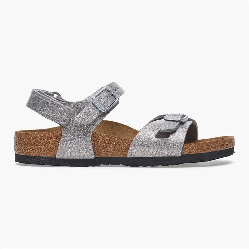 Birkenstock Meisjes Rio Enkelband Sandalen Sparkling Silver - Afbeelding 2