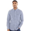 Ben Sherman Heren Gingham Overhemden met lange mouwen Geruit Blauw