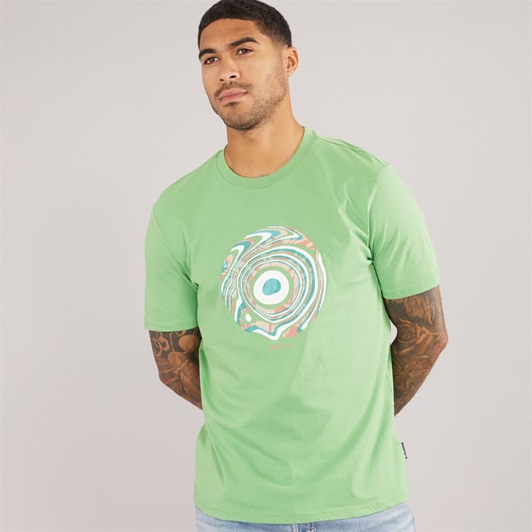 Ben Sherman Heren Trippy Target T-shirts Groen
