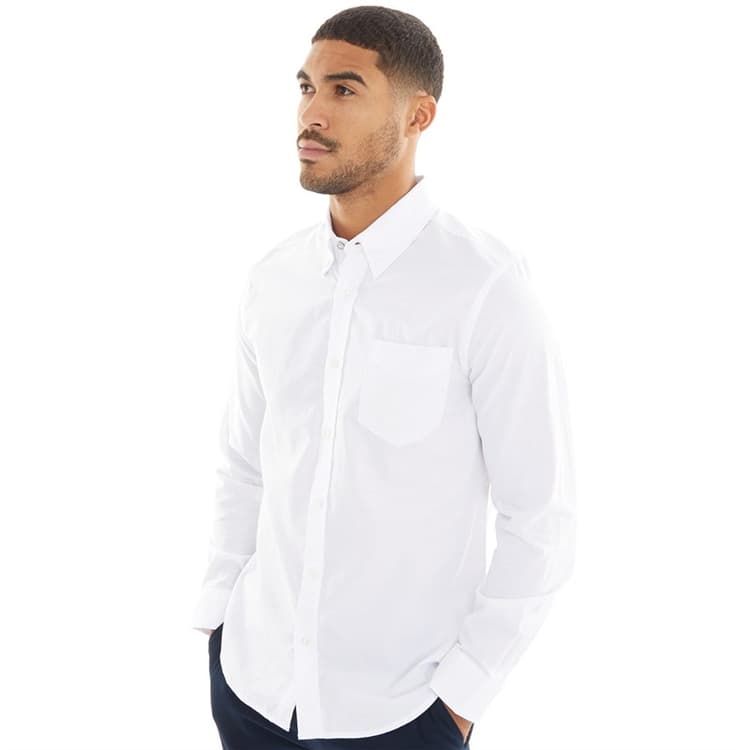 Ben Sherman Heren Oxford Overhemden met lange mouwen Wit