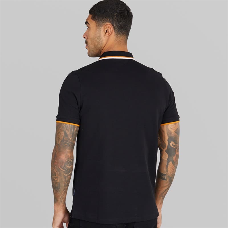 Ben Sherman Heren Twin Tipped Polo Shirt Zwart - Afbeelding 2