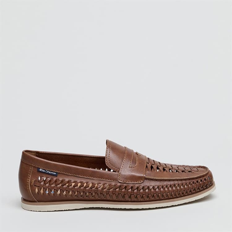 Ben Sherman Heren Miami Geweven Instappers Bruin
