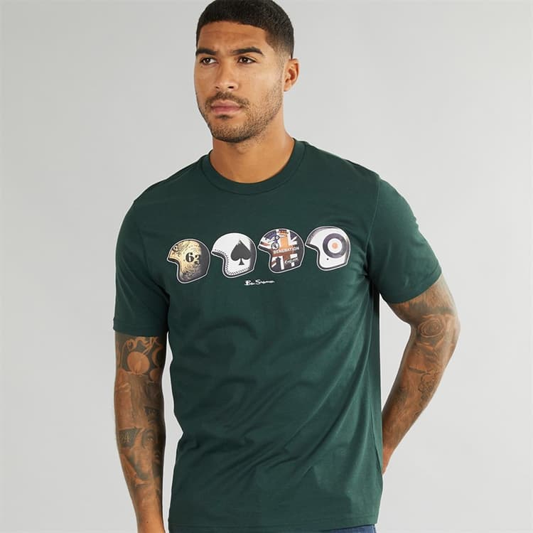 Ben Sherman Heren Helmets T-shirts Groen