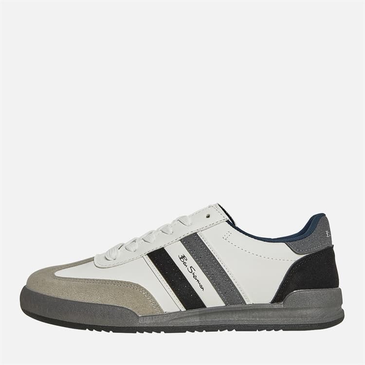 Ben Sherman Herensneakers Sokka Streep Wit/Grijs/Zwart