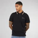 Ben Sherman Heren Twin Tipped Polo Zwart