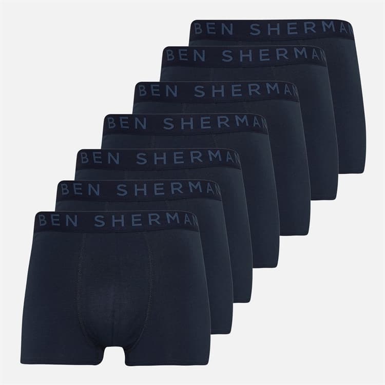 Ben Sherman Heren Arley Set van 7 Boxer Slips Navy