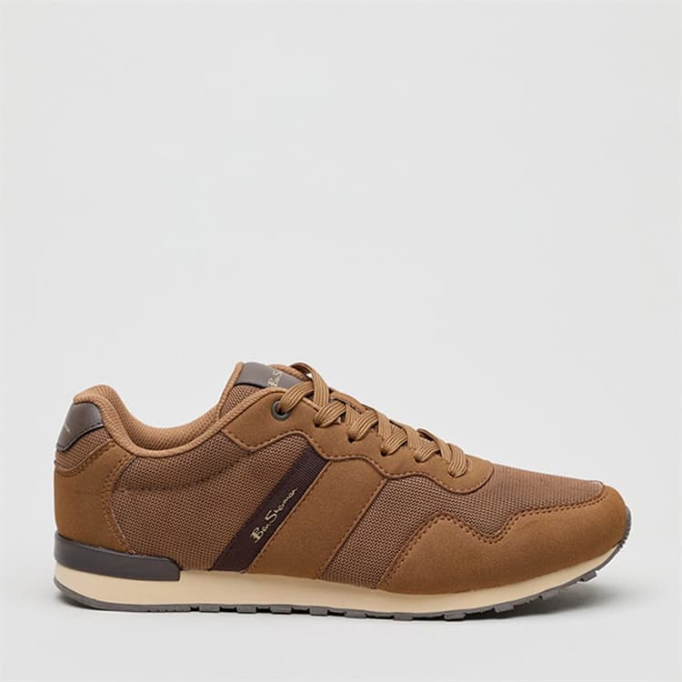 Ben Sherman Herenschoenen Owen Retro Hardloopschoenen Brown Mesh