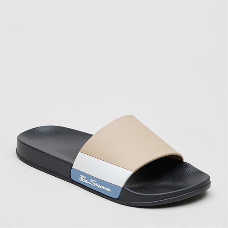 Ben Sherman Heren Towan Slippers Sand/Blauw/Wit