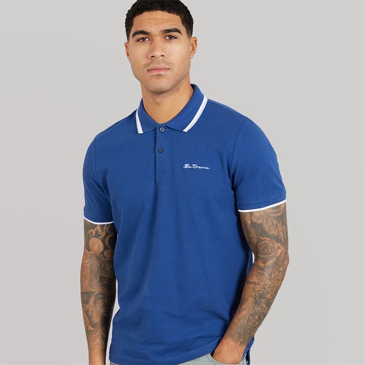 Ben Sherman Heren polo shirt met dubbele tipping Royal Blue