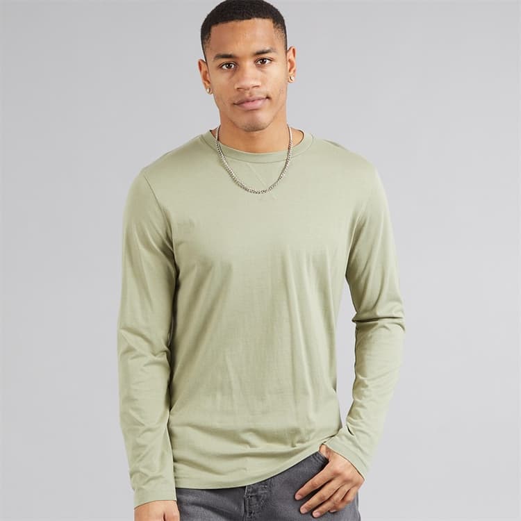 Brave Soul Herenshirt met lange mouwen Proefmodel Stofkleurig Groen