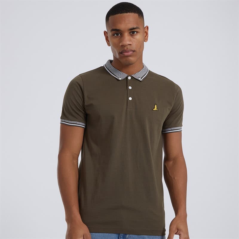 Brave Soul Heren Story Polo Khaki - Afbeelding 1