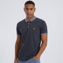 Brave Soul Heren Story Polo’s met korte mouwen Gemeleerd Marineblauw
