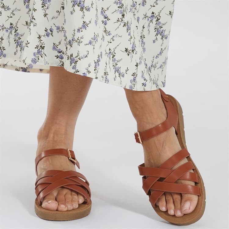 Brave Soul Dames Aria Sandalen Tan