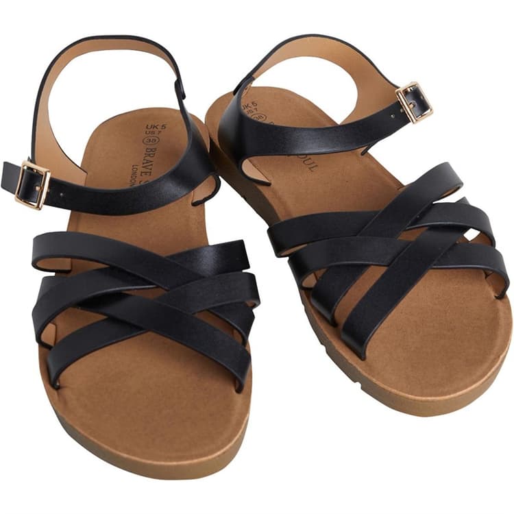 Brave Soul Dames Aria Sandalen Zwart