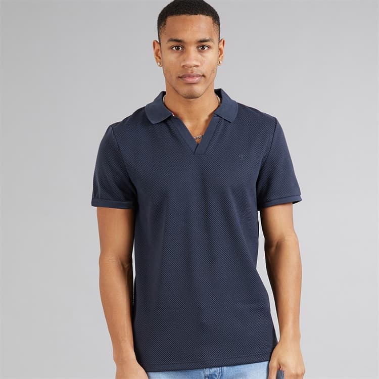 Brave Soul Heren Cadby Polo’s met korte mouwen Blauw