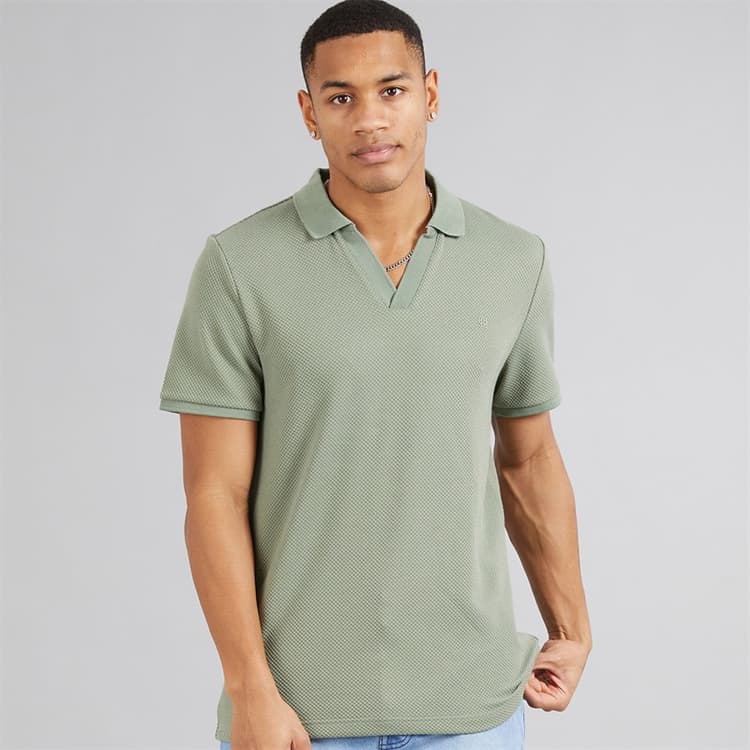 Brave Soul Heren Cadby Polo’s met korte mouwen Khaki