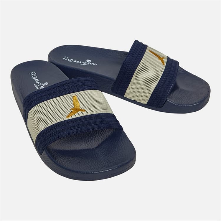 Brave Soul Heren Theo Eagle Slippers Navy/Ecru