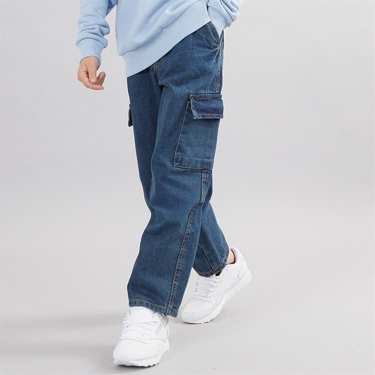 Brave Soul Jongens Cargo Jeans met Loose Fit Mid Blue