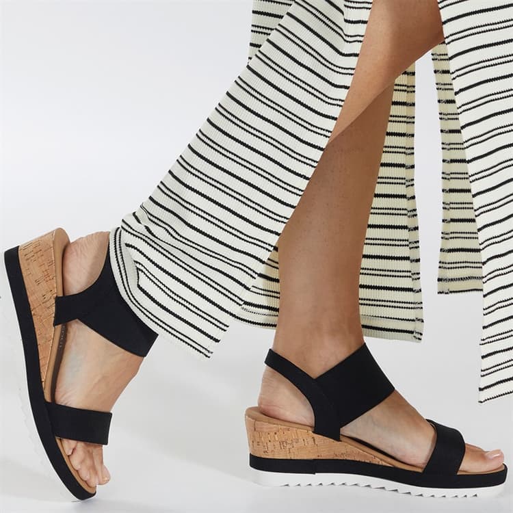 Brave Soul Dames Cher Sleehak Sandalen Zwart