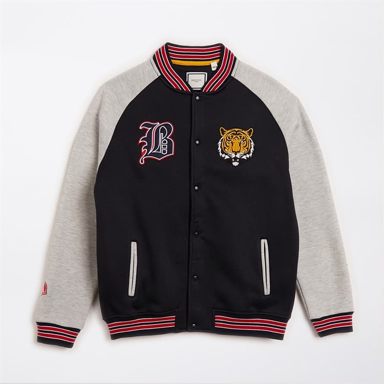 Brave Soul Jongens Honkbal Bomber Jack Marine/Licht Grijs Marl