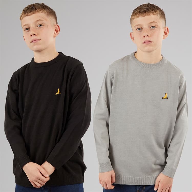 Brave Soul Jongens Set van 2 Truien Zwart/Zilvergrijs Marl