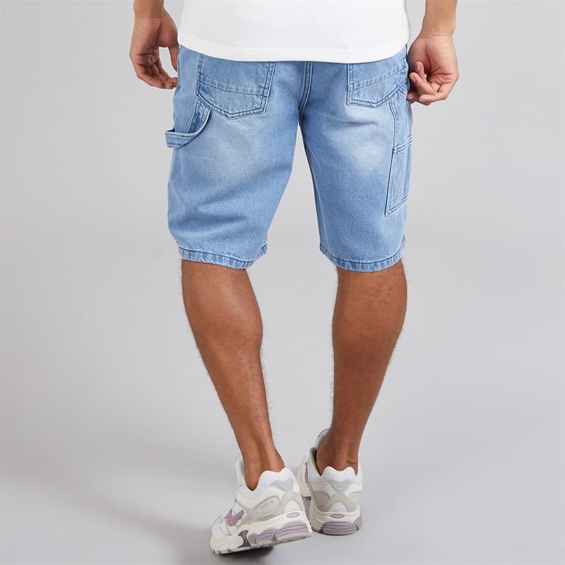Brave Soul Heren Joiner Loose Fit Carpenter Shorts Light Blue - Afbeelding 2