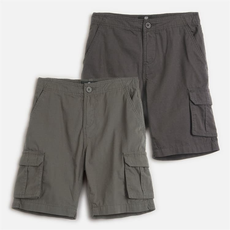Brave Soul Jongens twee pak cargo shorts donkergrijs/marine Dark Grey / Navy