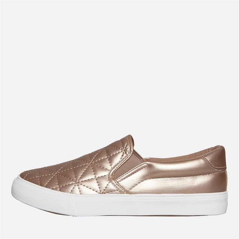 Brave Soul Dames Ster Geklokte Instappers Sneakers Rose Gold Metallic - Afbeelding 2
