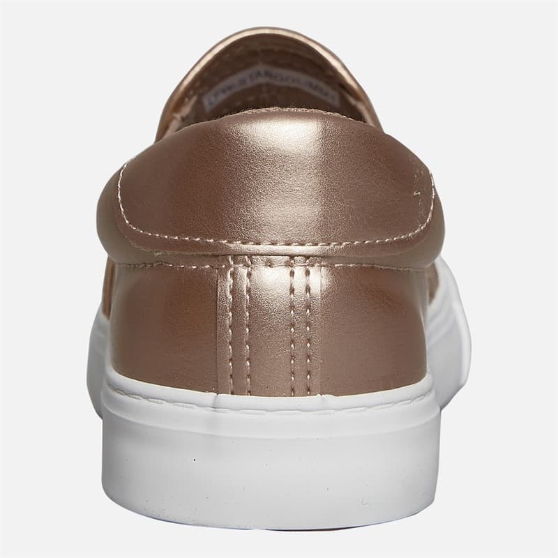Brave Soul Dames Ster Geklokte Instappers Sneakers Rose Gold Metallic - Afbeelding 4