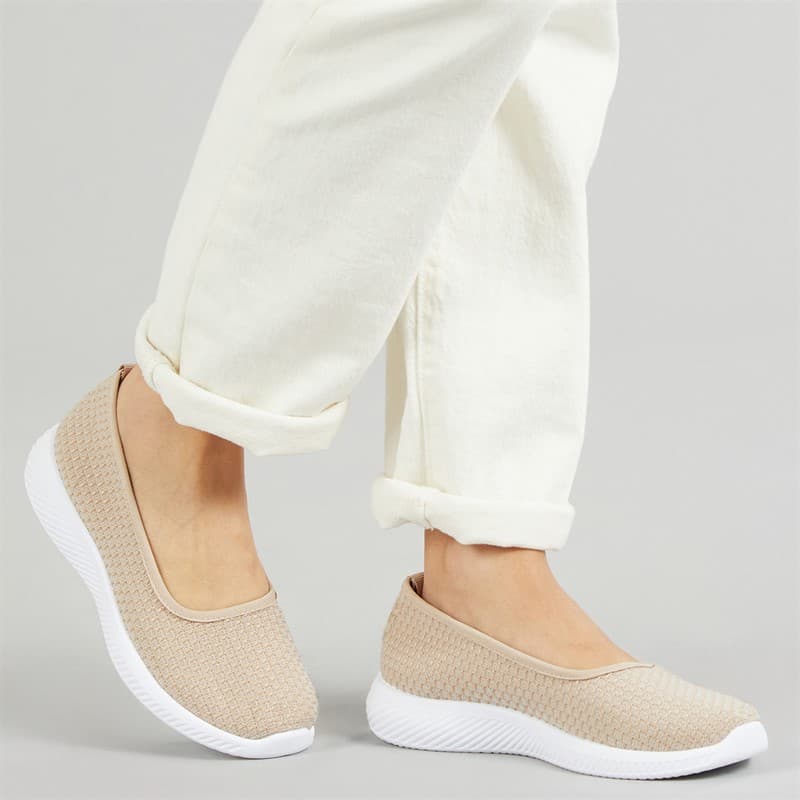 Brave Soul Dames Cali Slip On Schoenen Nude - Afbeelding 1